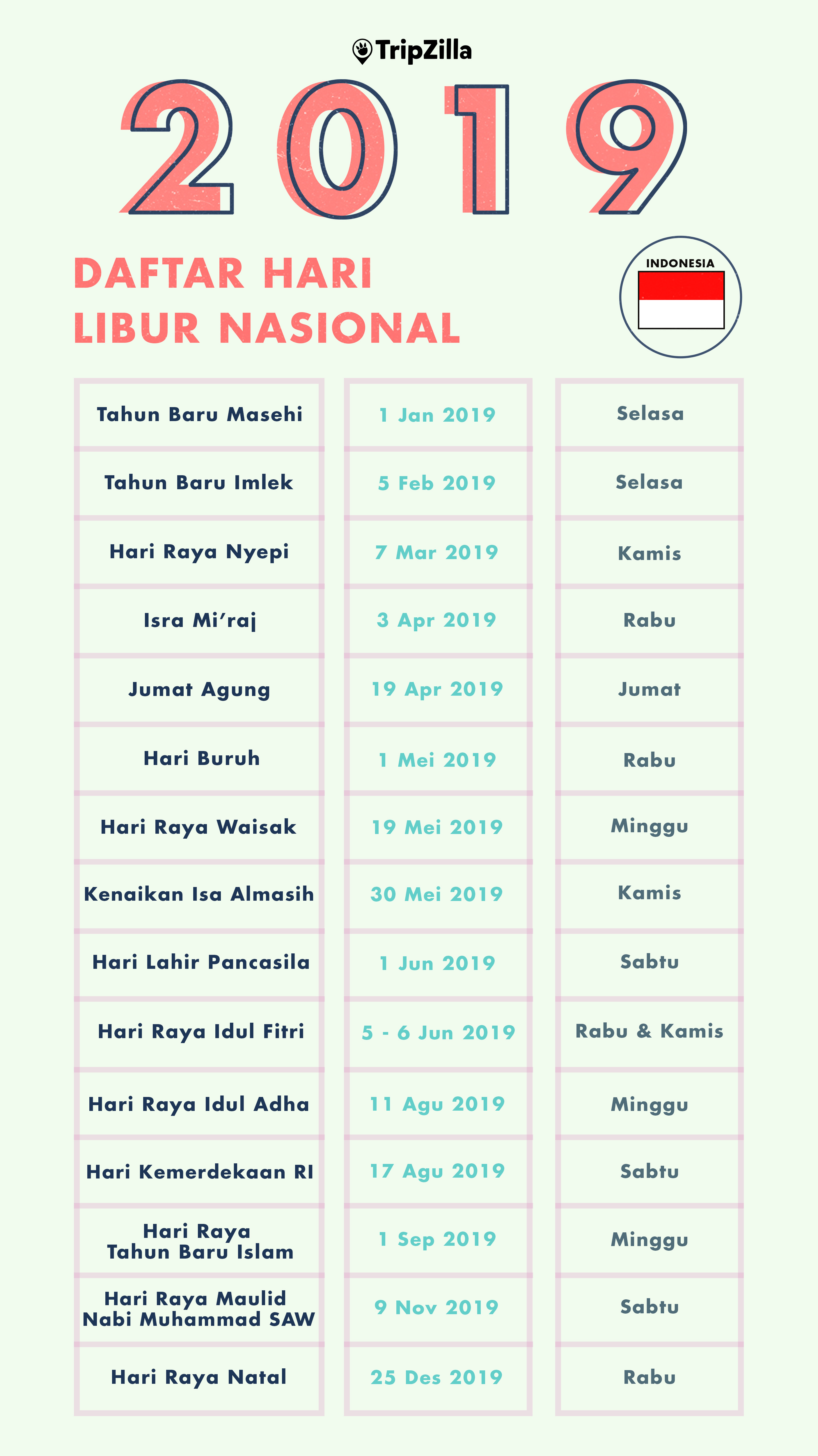 libur nasional 2019 indonesia